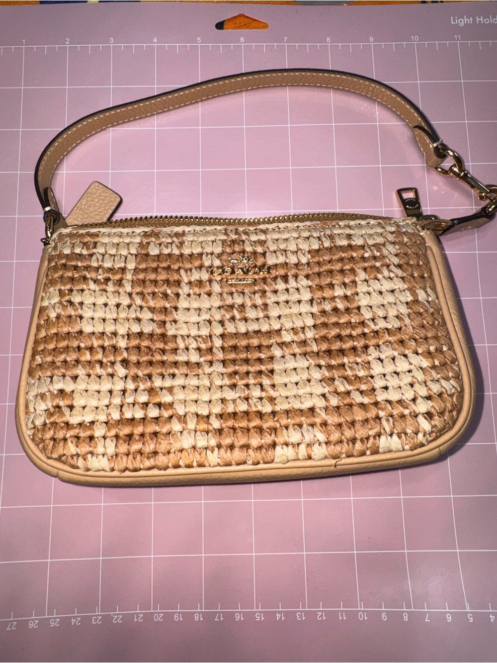 Coach Nolita 19 with Gingham Print Mini bag/wristlet